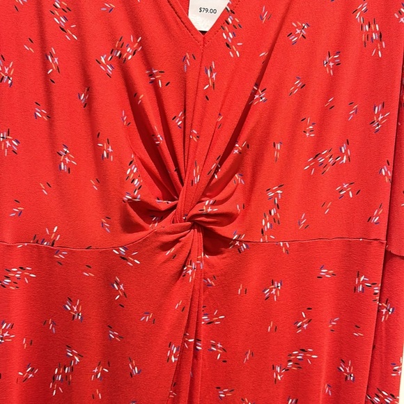 Red VNeck Sleeveless Maxi Dress size 1X NEW - Picture 5 of 12